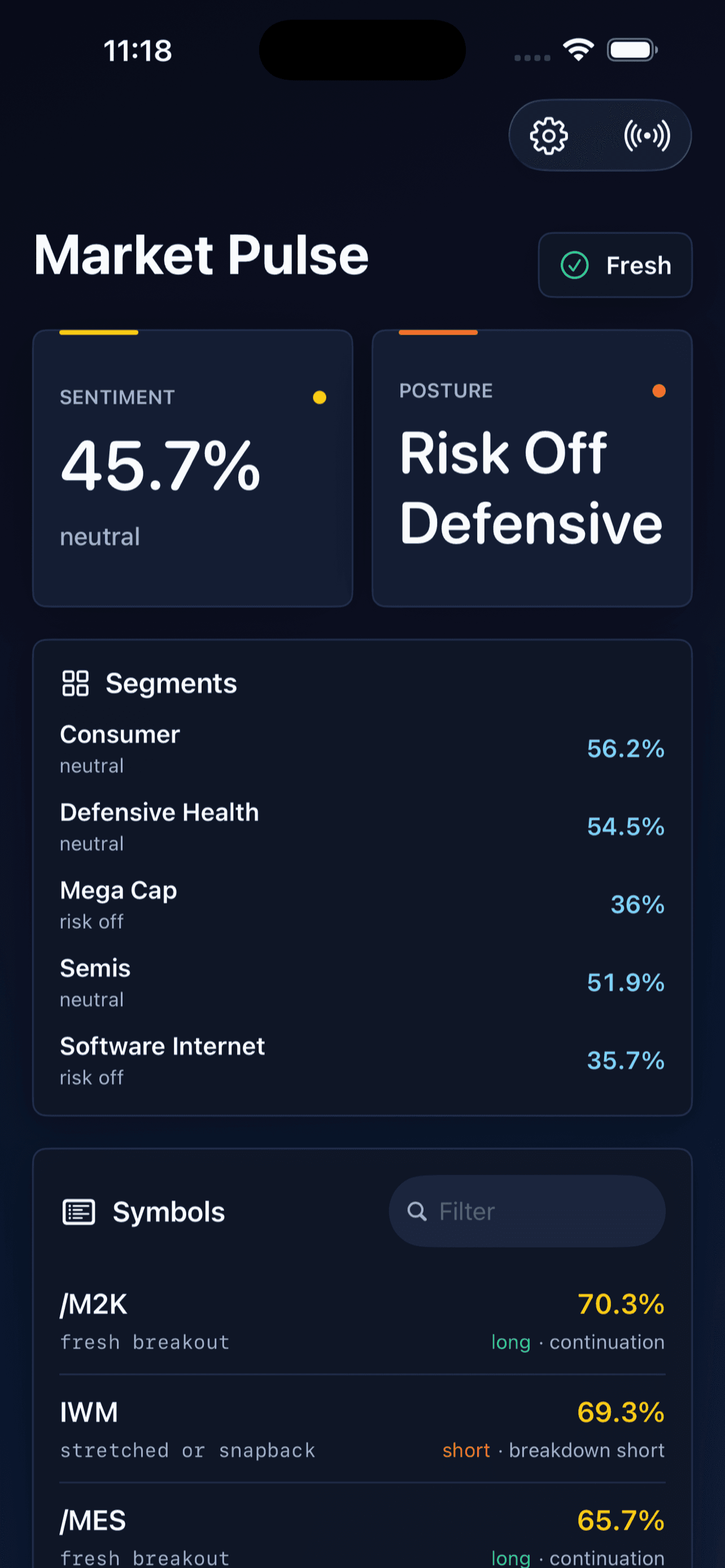 MarketPulse dashboard app preview